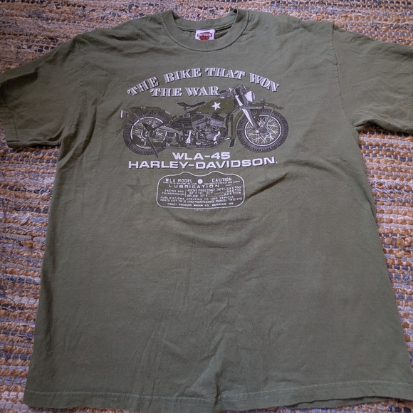 Vtg 1997 Harley-Davidson Pearl Harbor Honolulu Hawaii T Shirt XL Green WLA-45 Mi - Picture 2 of 9